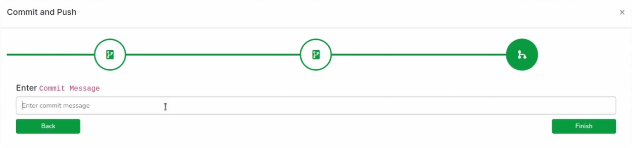 Commit and push interface
